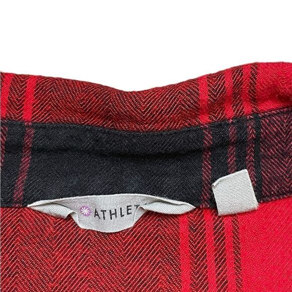 ATHLETA Trail to Town Tunic Shirt Dress Red Black Plaid Size Small - Picture 9 of 10
